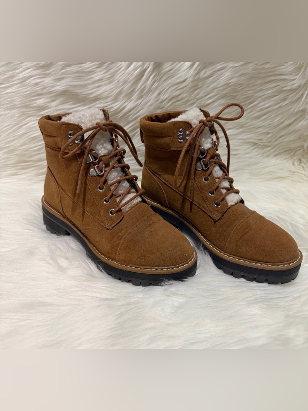 Women’s Brown Lace-Up Winter Ankle Boots - time and tru